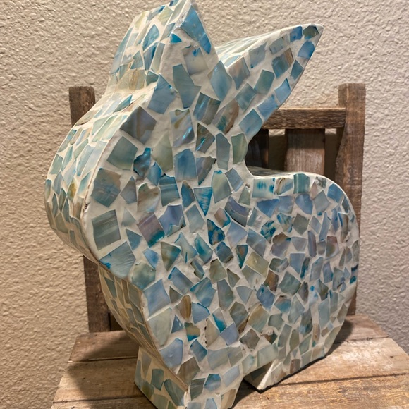 Blue Mosaic Tile Bunny Rabbit Decor, Easter Mosaic Bunny Decor, Easter Decor - Picture 3 of 12
